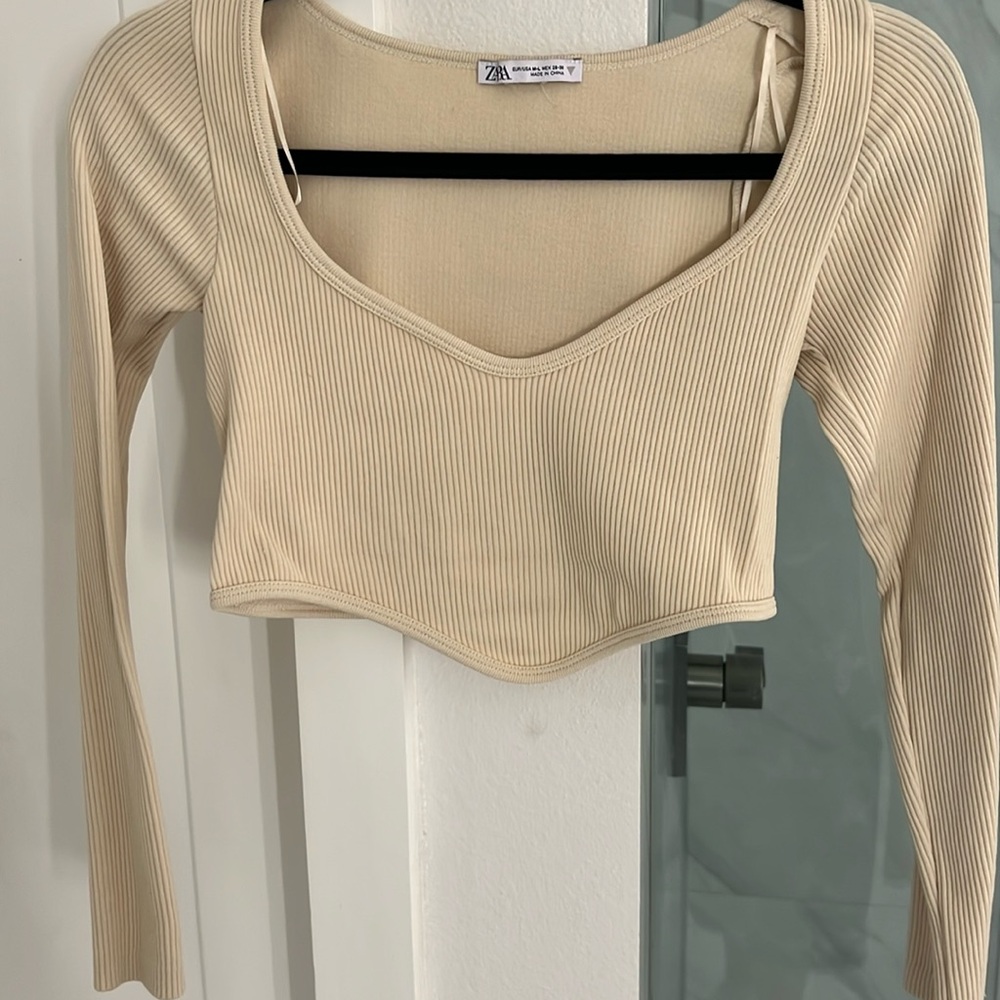 Zara Seamless Corset Top Crop Asymmetrical Hem Limitless Contour Collection